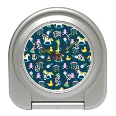 Cute Babies Toys Seamless Pattern Travel Alarm Clock by Apen