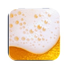 Beer Foam Texture Macro Liquid Bubble Square Metal Box (black) by Cemarart