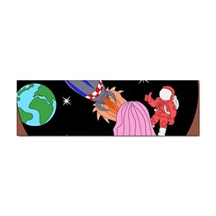 Girl Bed Space Planets Spaceship Rocket Astronaut Galaxy Universe Cosmos Woman Dream Imagination Bed Sticker Bumper (10 Pack) by Maspions