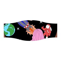 Girl Bed Space Planets Spaceship Rocket Astronaut Galaxy Universe Cosmos Woman Dream Imagination Bed Stretchable Headband by Maspions