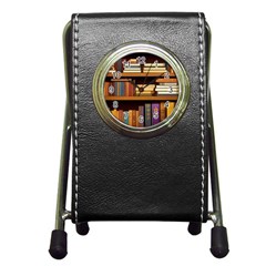 Book Nook Books Bookshelves Comfortable Cozy Literature Library Study Reading Room Fiction Entertain Pen Holder Desk Clock by Maspions