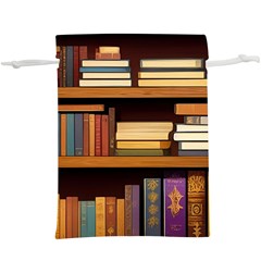 Book Nook Books Bookshelves Comfortable Cozy Literature Library Study Reading Room Fiction Entertain Lightweight Drawstring Pouch (xl) by Maspions