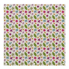 Pattern Flowers Leaves Green Purple Pink Banner And Sign 4  X 4  by Maspions