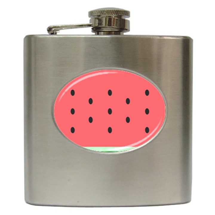 Watermelon Melon Fruit Healthy Food Meal Breakfast Lunch Juice Lemonade Summer Hip Flask (6 oz)