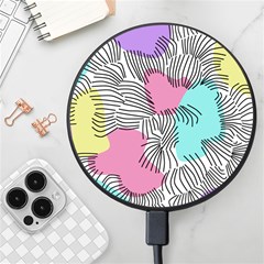 Lines Line Art Pastel Abstract Multicoloured Surfaces Art Wireless Fast Charger(black) by Maspions