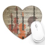 Music Notes Score Song Melody Classic Classical Vintage Violin Viola Cello Bass Heart Mousepad Front