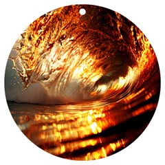 Wave Art Mood Water Sea Beach Uv Print Acrylic Ornament Round by Maspions