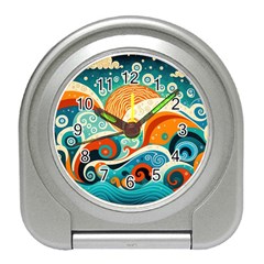 Waves Ocean Sea Abstract Whimsical Abstract Art Pattern Abstract Pattern Nature Water Seascape Travel Alarm Clock by Bedest