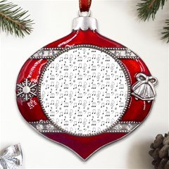 Music Notes Background Wallpaper Metal Snowflake And Bell Red Ornament by Bajindul