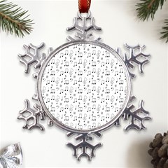 Music Notes Background Wallpaper Metal Large Snowflake Ornament by Bajindul