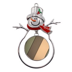 Abstract Texture, Retro Backgrounds Metal Snowman Ornament by nateshop