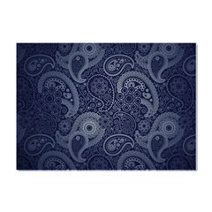 Blue Paisley Texture, Blue Paisley Ornament Crystal Sticker (a4) by nateshop