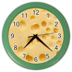 Cheese Texture, Yellow Cheese Background Color Wall Clock by nateshop