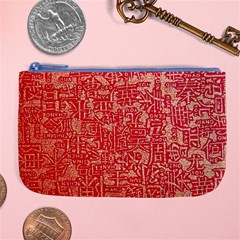 Chinese Hieroglyphs Patterns, Chinese Ornaments, Red Chinese Large Coin Purse by nateshop