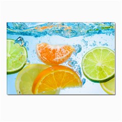 Fruits, Fruit, Lemon, Lime, Mandarin, Water, Orange Postcards 5  X 7  (pkg Of 10) by nateshop