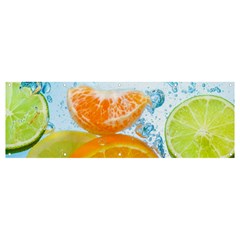 Fruits, Fruit, Lemon, Lime, Mandarin, Water, Orange Banner And Sign 12  X 4  by nateshop