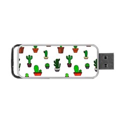 Cactus Plants Background Pattern Seamless Portable Usb Flash (one Side) by Maspions