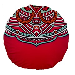 Mandala Red Large 18  Premium Round Cushions by goljakoff