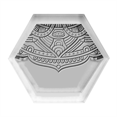 Mandala Red Hexagon Wood Jewelry Box by goljakoff