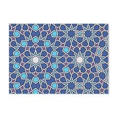 Islamic Ornament Texture, Texture With Stars, Blue Ornament Texture Crystal Sticker (a4) by nateshop