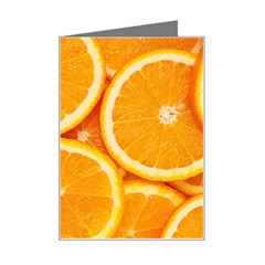 Oranges Textures, Close-up, Tropical Fruits, Citrus Fruits, Fruits Mini Greeting Card by nateshop