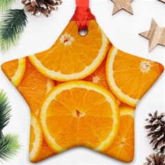 Oranges Textures, Close-up, Tropical Fruits, Citrus Fruits, Fruits Star Ornament (two Sides) by nateshop