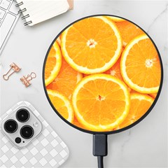 Oranges Textures, Close-up, Tropical Fruits, Citrus Fruits, Fruits Wireless Fast Charger(black) by nateshop