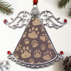 Paws Patterns, Creative, Footprints Patterns Metal Angel With Crystal Ornament by nateshop