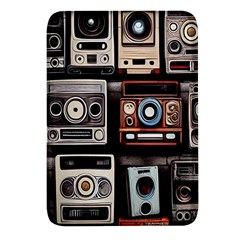 Retro Cameras Old Vintage Antique Technology Wallpaper Retrospective Rectangular Glass Fridge Magnet (4 Pack) by Grandong