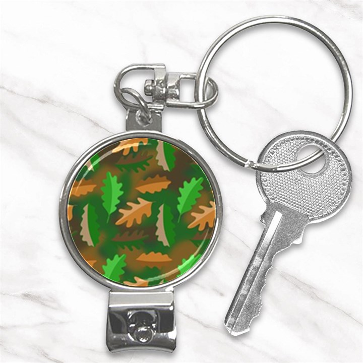 Leaves Foliage Pattern Oak Autumn Nail Clippers Key Chain