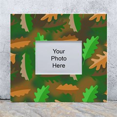 Leaves Foliage Pattern Oak Autumn White Wall Photo Frame 5  X 7  by Maspions