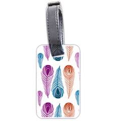 Pen Peacock Colors Colored Pattern Luggage Tag (two Sides) by Maspions