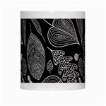 Leaves Flora Black White Nature White Mug Center