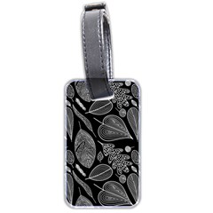 Leaves Flora Black White Nature Luggage Tag (two Sides) by Maspions