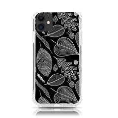 Leaves Flora Black White Nature Iphone 11 Tpu Uv Print Case by Maspions