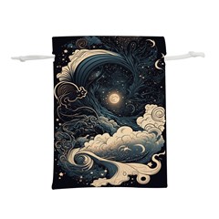 Starry Sky Moon Space Cosmic Galaxy Nature Art Clouds Art Nouveau Abstract Lightweight Drawstring Pouch (l) by Posterlux