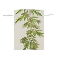 Watercolor Leaves Branch Nature Plant Growing Still Life Botanical Study Lightweight Drawstring Pouch (l) by Posterlux