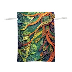 Outdoors Night Setting Scene Forest Woods Light Moonlight Nature Wilderness Leaves Branches Abstract Lightweight Drawstring Pouch (l) by Posterlux