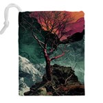 Night Sky Nature Tree Night Landscape Forest Galaxy Fantasy Dark Sky Planet Drawstring Pouch (5XL) Back