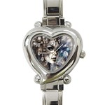 Woman in Space Heart Italian Charm Watch Front