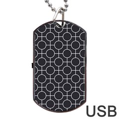 Geometric Pattern Design White Dog Tag Usb Flash (one Side) by Maspions