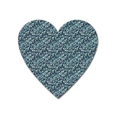 Blue Paisley Heart Magnet by DinkovaArt