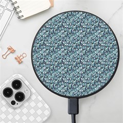 Blue Paisley Wireless Fast Charger(black) by DinkovaArt