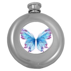 Butterfly-drawing-art-fairytale  Round Hip Flask (5 Oz) by saad11