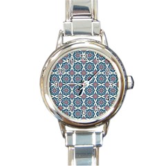 Abstract Mandala Seamless Background Texture Round Italian Charm Watch by Maspions