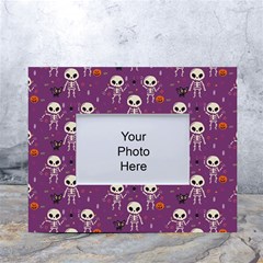 Skull Halloween Pattern White Tabletop Photo Frame 4 x6  by Maspions