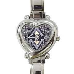 Pattern Design Scrapbooking Heart Italian Charm Watch by Maspions