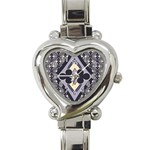 Pattern Design Scrapbooking Heart Italian Charm Watch Front