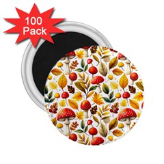 Mushroom Autumn Fall 2 25  Magnets (100 Pack)  by Maspions