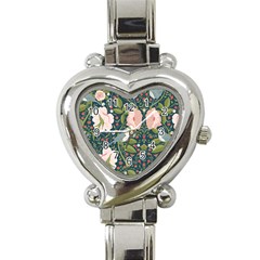 Spring Design With Watercolor Flowers Heart Italian Charm Watch by AlexandrouPrints